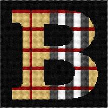 Pepita Needlepoint Canvas: Letter B Camel Tartan, 7&quot; x 7&quot; - £40.09 GBP+