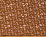 Cotton Squirrels w/ Sweaters Hats Animals Brown Fabric Print by the Yard... - $12.95