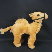 Camel Brown Plush Qatar Stuffed Animal Brown Black 9&quot; Tall Desert Camel one hump - £10.95 GBP