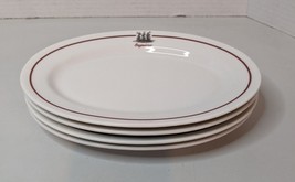 William Sonoma Gastronomique Oval Salad Plates Set of 4 White Restaurant... - £44.69 GBP