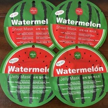 4 x Hallyu Watermelon Jelly Sheet Mask Cools - Hydrates - Revives - £7.90 GBP