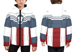 Sam Wilson Captain America Kids Hooded Puffer Jacket   - £71.10 GBP