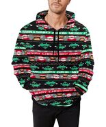 Runcati Mens Green Ugly Christmas Sherpa Hoodie Pullover Sweatshirt - $156.16 MXN