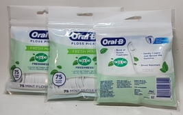 (3 Packs) Oral-B Floss Picks Fresh Mint Scope Freshness 75 Pc Freshen Br... - $21.77