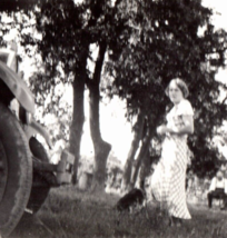 Woman With Dog Outside Antique Photograph Found Photo Automobile - £11.25 GBP