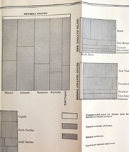 Chart Of Farms In Forestry Property U.S.A. Victorian 1887 Agriculture DWT9A - £38.56 GBP