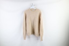 Vintage 60s Streetwear Womens Large Shetland Wool Cable Knit Crewneck Sweater - £31.61 GBP