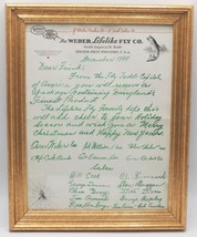 Antique Fly Fishing Weber Lifelike Fly Co. Company Signed Christmas Letter - £235.16 GBP