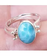 Flip 2in1 LARIMAR-AMBER gemstones 925 sterling silver reversible ring  (... - $55.03 CAD