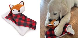 PUREPET Puppy Blanket Buffalo Plaid Checkered Holiday Fox Cute Soft Squeaker Dog - £12.81 GBP+