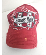 New Era MLB  Houston Astros Distressed Baseball Hat Red Astros Pride Snapback - $19.78