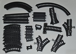 32 Thomas Trackmaster Gray Train Track Lot Mixed Straight Curved Switch End - $49.45