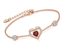 Love Heart Bracelets for Women Girls 925 Sterling Silver - £114.79 GBP