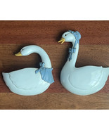 Vintage 80s Burwood 2814-1 Goose Wall Pocket Plaque Country Decor Bonnet... - £18.59 GBP