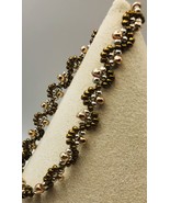 Silver Brown Beaded Bracelet Copper Accents Fashion minimalist NEW - $15.68