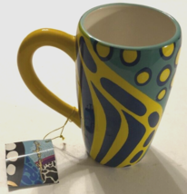 Christopher Hogan Triggerfish 23113 Yellow Blue Ceramic Coffee Mug 5 3/4&quot; New - £11.20 GBP