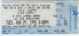 LYLE LOVETT &amp; HIS LARGE Band 2 Ticket Stubs &#39;95 BACKYARD TEXAS + &#39;90 Par... - £7.66 GBP