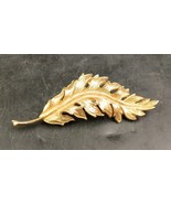 Coro Costume Jewelry Leaf Pin c.1961, 3&quot; x 1&quot;  OBO - $684.24 MXN