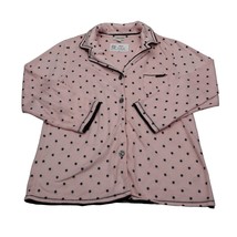 Anne Klein Shirt Womens L Pink Polka Dot Long Sleeve Button Up Pajama Top - £18.18 GBP