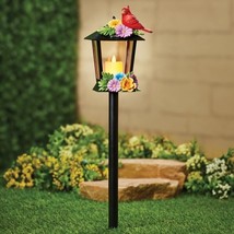 Solar Powered Cardinal Lantern Decorative Outdoor Pathway Yard Garden Stake - £23.30 GBP