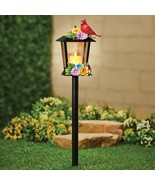 Solar Powered Cardinal Lantern Decorative Outdoor Pathway Yard Garden Stake - $23.54