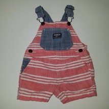 OshKosh B&#39;Gosh Baby Shortalls 6 Months Boy Girl Red White Blue Shorts Ov... - $25.21