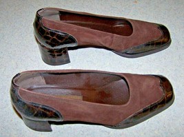 BANDOLINO Shoes - Suede w/Leather Patterned Trim - Brown - Size 7M - EUC! - £35.96 GBP