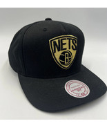 NBA Mitchell &amp; Ness - Black &amp; Gold Brooklyn Nets Cap - Mens Snapback Hat - $21.23