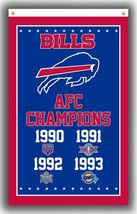 Buffalo Bills Football Team AFC Champions Flag 90x150cm 3x5ft Best Banner - £11.68 GBP