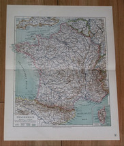 1912 ANTIQUE MAP OF FRANCE / PARIS GERMAN LORRAINE AND ALSACE - £13.54 GBP