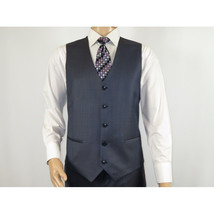 Men Suit BERLUSCONI Turkey 100% Italian Wool Super 180's 3pc Vested #Ber11 Blue image 6