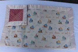 Minky baby blanket - small - bunny - sailing - pink - standard - £39.34 GBP