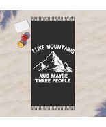 Boho Beach Cloth &quot;I Like Mountains And Maybe Three People&quot; Polyester Bla... - £51.27 GBP