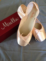 Mirella Academie Ms101ac Pointe Ballet Shoes Pink, Sz 7.5, 1x Nib Orig. $80 - $37.99