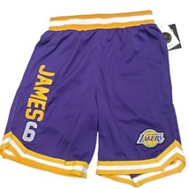 Los Angeles Lakers Athletic Basketball Shorts Lebron James #6 Mens Large Purple - £17.45 GBP