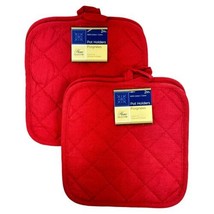 Home Collection Red Pot Holders, Set of 2, 7x7, 100% Cotton (Pack of 2) - £9.84 GBP
