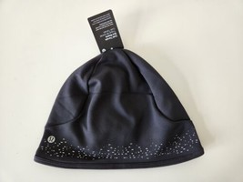 Nwt Lululemon Black Cold Terrain Run Beanie Hat Tech Fleece Reflective Men&#39;s Os - £31.15 GBP