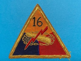Post Wwii, U.S. Army, Occupation Period, 16th Armored Division, Bullion, Patch - £27.40 GBP