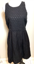 LOFT Women&#39;s Sleeveless Eyelet Front Dress Black Size 6 - $267.07 MXN