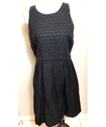 LOFT Women&#39;s Sleeveless Eyelet Front Dress Black Size 6 - $266.20 MXN