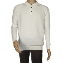 Men's Sweater Knit By BRANGO Turkey Polo Neck Cotton Blend 21228 White image 11