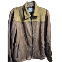 Outlander Craft &amp; Flow Men’s Large Brown Full Zip Polyester Jacket Suede... - $24.75