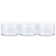 3Pcs 4Oz/120G/120Ml High Quality Acrylic Leak Proof Container Jars W/Whi... - £14.15 GBP