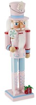 Wooden Christmas Nutcracker, 14&quot;, White Male Soldier In Pink Uniform 716, Np - £27.65 GBP
