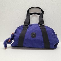 Kipling Purple Double Handles Zipper Handbag Purse Merche Monkey Keychain - £23.19 GBP