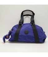 Kipling Purple Double Handles Zipper Handbag Purse Merche Monkey Keychain - £23.27 GBP