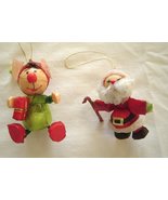  Santa Claus and Elf Paper Mache American Greetings Ornaments - £19.54 GBP