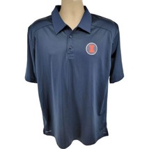 Nike Dri Fit University of Illinois Illini Navy Blue Polo Golf Shirt Sz L - $23.71