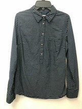 Merona Women&#39;s Striped Chambray Pullover Button Front Shirt, Size S Small, EUC - £7.20 GBP
