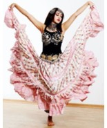 WHITE AND PINK SPARKLEY SISHA GYPSY SKIRT 25 Yards~36&quot; - $202.20 CAD